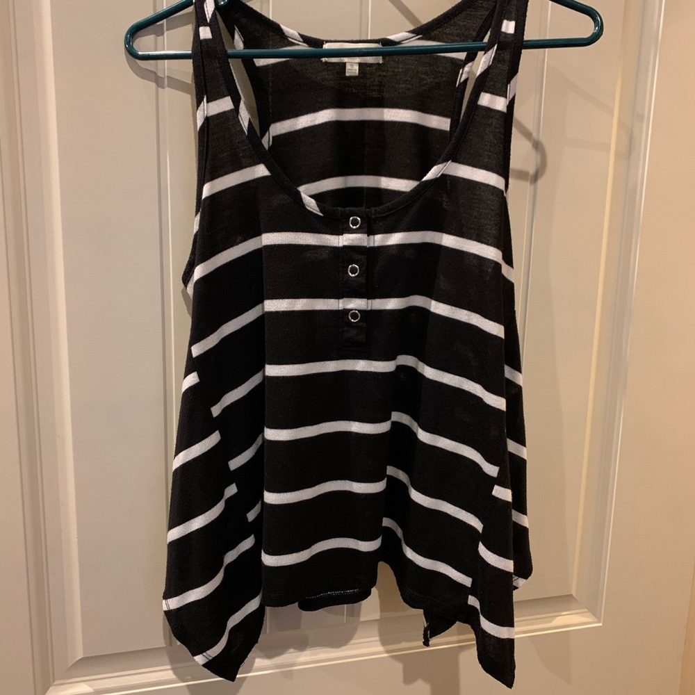 Black and White Flowy Tank Top